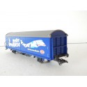 MARKLIN WAGON COUVERT BLEU RIESE A ESSIEUX HO 3 RAILS
