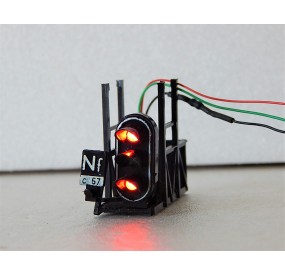 JOUEF NACELLE DE POTENCE FEU DE VOIE SIGNAL 2 LEDS VERT ROUGE HO