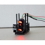 Réf 10200 JOUEF NACELLE DE POTENCE FEU SIGNAL 3 LEDS VERT ET DOUBLE ROUGE HO