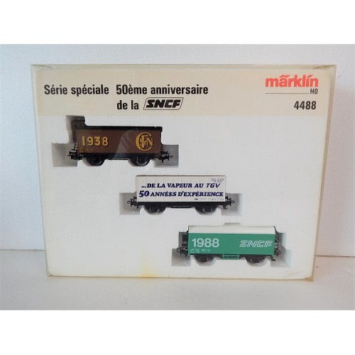 MARKLIN HAMO COFFRET WAGONS 50ème ANNIVERSAIRE SNCF REF 4488 SYTEME 2 RAILS HO