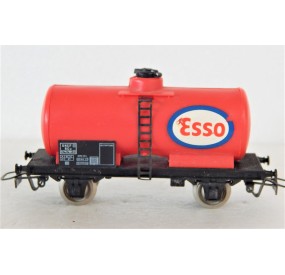 JOUEF WAGON CITERNE ESSO ROUGE A ESSIEUX ROUES METAL HO SANS BOITE