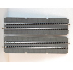 JOUEF LOT 2 PLAQUES DE PONT DROITE GRIS FONCE RAILS INTEGRE HO
