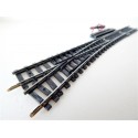 UN AIGUILLAGE LONG JOUEF RAILS ACIER ELECTRIQUE DERIVE GAUCHE - HO