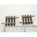 réf 4758 DEUX RAILS DROIT LAITON 1/8 QUATRE 4 TRAVERS 29,5 mm JOUEF - HO