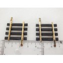 réf 4758 DEUX RAILS DROIT LAITON 1/8 QUATRE 4 TRAVERS 29,5 mm JOUEF - HO