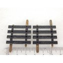 réf 4758 DEUX RAILS DROIT LAITON 1/8 QUATRE 4 TRAVERS 29,5 mm JOUEF - HO