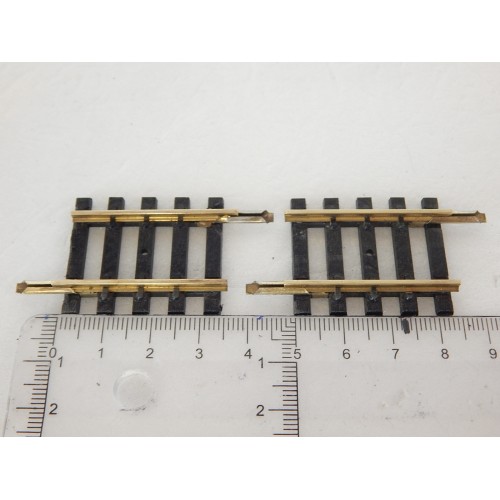 réf 4756 DEUX RAILS DROIT LAITON 1/6 - 5 TRAVERSES 37 mm JOUEF - HO