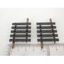 réf 4756 DEUX RAILS DROIT LAITON 1/6 - 5 TRAVERSES 37 mm JOUEF - HO