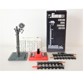 LIMA HO SIGNAL LUMINEUX FEU AVEC KIT RAILS ET BOITIER REF 0022 NEUT EN BOITE HO
