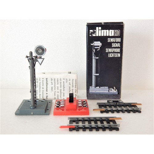 LIMA HO SIGNAL LUMINEUX FEU AVEC KIT RAILS ET BOITIER REF 0022 NEUT EN BOITE HO