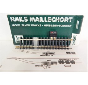 JOUEF BOITE 1 RAILS INTERRUPTEUR 123 mm MAILLECHORT HO EN BOITE REF 4850