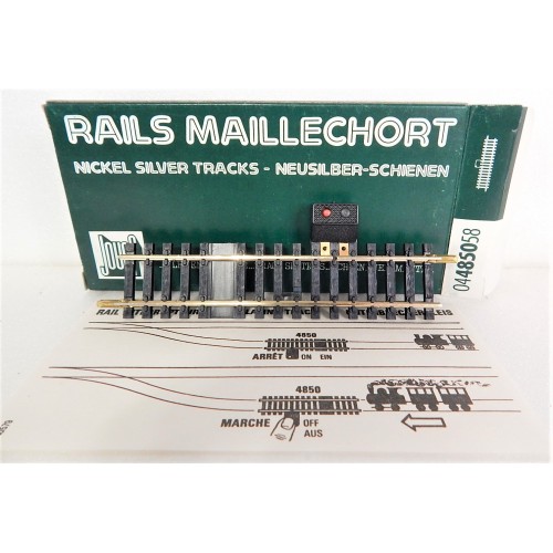 JOUEF BOITE 1 RAILS INTERRUPTEUR 123 mm MAILLECHORT HO EN BOITE REF 4850