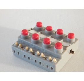 1 BOITIER A COMMANDE PART IMPULSION JOUEF 8 BOUTONS ROUGE REF 890 SANS BOITE