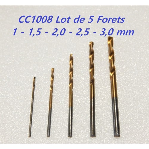 REF 1008 - JEUX DE 5 FORETS MODELISME TAILLES 1 - 1,5 - 2,0 -2,5 - 3,0 mm HO - N - O