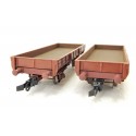 JOUEF DEUX WAGONS PLAT A ESSEIUX AMELIORER ET MODELISER HO EN BOITE CRISTAL
