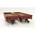 JOUEF DEUX WAGONS PLAT A ESSEIUX AMELIORER ET MODELISER HO EN BOITE CRISTAL
