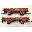 JOUEF DEUX WAGONS PLAT A ESSEIUX AMELIORER ET MODELISER HO EN BOITE CRISTAL