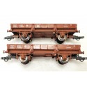 JOUEF DEUX WAGONS PLAT A ESSEIUX AMELIORER ET MODELISER HO EN BOITE CRISTAL