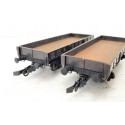 JOUEF DEUX WAGONS PLAT A ESSEIUX MARRON FONCE MODELISER HO EN BOITE CRISTAL