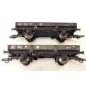 JOUEF DEUX WAGONS PLAT A ESSEIUX MARRON FONCE MODELISER HO EN BOITE CRISTAL