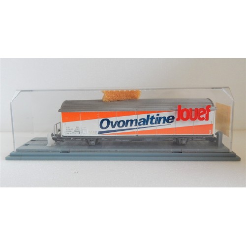 ROCO WAGON COUVERT A ESSIEUX OVOMATINE MARCHANDISE EN BOITE HO