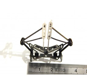 UN PANTOGRAPHE DOUBLE NOIR EN METAL LOCOMOTIVE JOUEF - HO