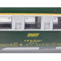 JOUEF VOITURE UIC MIXTE VERTE TOIT VERT A9 1CL - HO EN BOITE BLEU 5294