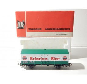 WAGON COUVERT JOUEF BIERE HEINEKEN TRES BON ETAT HO EN BOITE ROUGE 6270