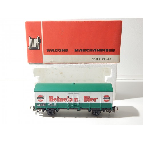 WAGON COUVERT JOUEF BIERE HEINEKEN TRES BON ETAT HO EN BOITE ROUGE 6270