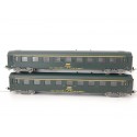 JOUEF LOT DE 2 VOITURES UIC VERTE 1 CL TOITE VERT SNCF A9 SANS BOITE HO