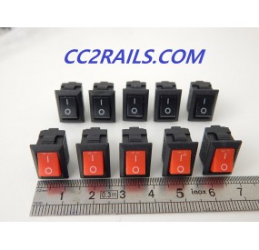 CC1004 - LOT DE 10 MINI INTERUPTEUR ROUGE ET NOIR TRAIN JOUEF AUTRE RESEAUX HO N
