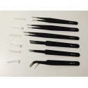 CC1008 OUTILS JEUX DE 6 PINCES BRUCELLES ANTISATATIQUE EN METAL DE PRECISION