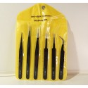CC1008 OUTILS JEUX DE 6 PINCES BRUCELLES ANTISATATIQUE EN METAL DE PRECISION