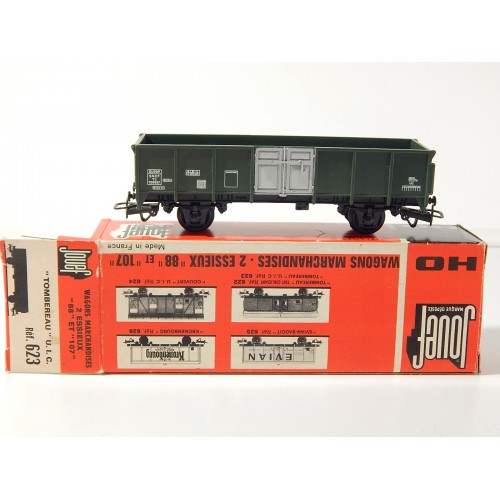 JOUEF WAGON TOMBEREAU A ESSIEUX VERT NEUF EN BOITE CARTON HO REF 623