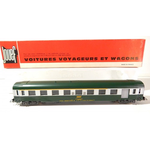 JOUEF VOITURE UIC MIXTE VERTE TOIT VERT A9 1CL - HO EN BOITE ROUGE REF 5294