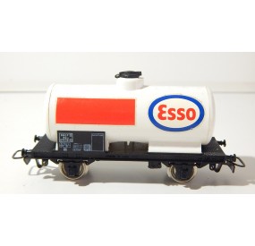 JOUEF WAGON CITERNE ESSO BLANC A ESSIEUX ROUES METAL HO SANS BOITE