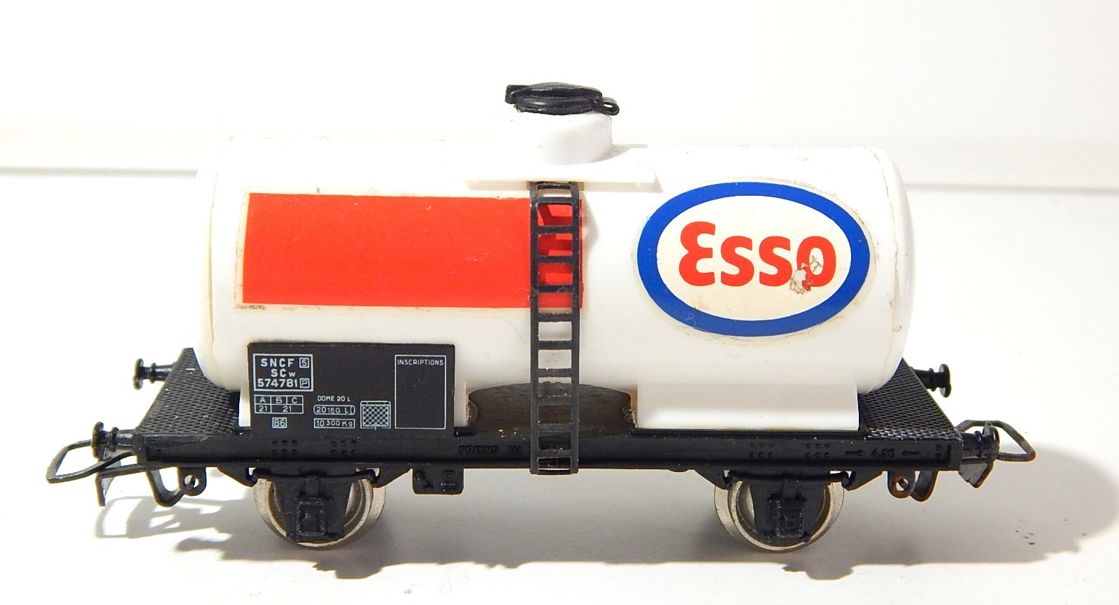Wagon Citerne Esso Roco HO 1/87 Ep IV - Prêt à Rouler - Très Bon état