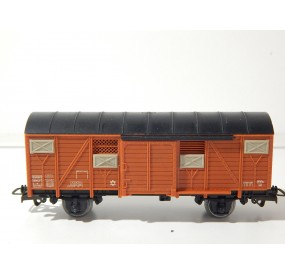 JOUEF WAGON COUVERT UIC SNCF MARRON TOIT NOIR A ESSIEUX HO SANS BOITE