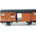 JOUEF WAGON COUVERT UIC SNCF MARRON TOIT NOIR A ESSIEUX HO SANS BOITE
