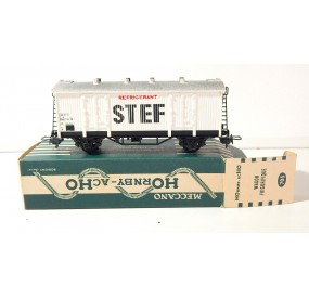 HORNBY WAGON COUVERT A ESSIEUX STEF FRIGORIFIQUE EN BOITE VERTE REF 705