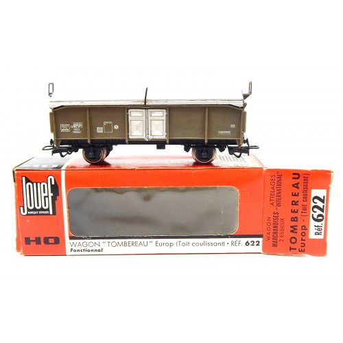 JOUEF TOMBEREAU UIC SNCF EUROPE TOIT COULISSANT EN BOITE REF 622