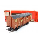JOUEF WAGON COUVERT UIC SNCF MARRON A ESSIEUX HO BOITE CARTON + VITRE REF 624