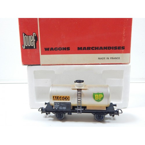 WAGON CITERNE JOUEF A ESSIEUX ALGECO BP GRIS HO EN BOITE ROUGE 6302