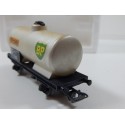 WAGON CITERNE JOUEF A ESSIEUX ALGECO BP GRIS HO EN BOITE ROUGE 6302