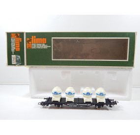LIMA WAGON PLAT A ESSIEUX 4 CITERNE RONDE HO EN BOITE REF 2843