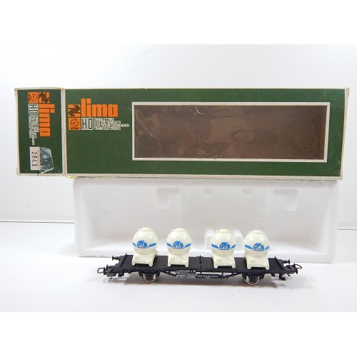 LIMA WAGON PLAT A ESSIEUX 4 CITERNE RONDE HO EN BOITE REF 2843