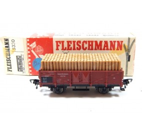 FLEISCHMANN UN WAGON A ESSIEUX TOMBEREAU EN BOITE ETAT NEUF 5330 HO