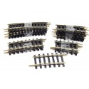 R 15988 ROCO LOT DE 30 PETIT RAILS COURBES MAILLECHORT HO CODE 100