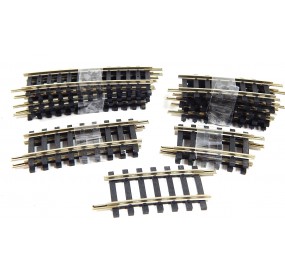 R 15988 ROCO LOT DE 30 PETIT RAILS COURBES MAILLECHORT HO CODE 100