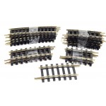 R 15988 ROCO LOT DE 30 PETITS RAILS COURBES MAILLECHORT HO CODE 100